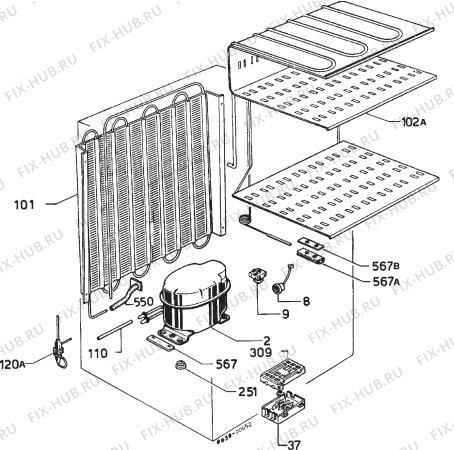 Взрыв-схема холодильника Zanussi ZF16/12 - Схема узла Freezer cooling system